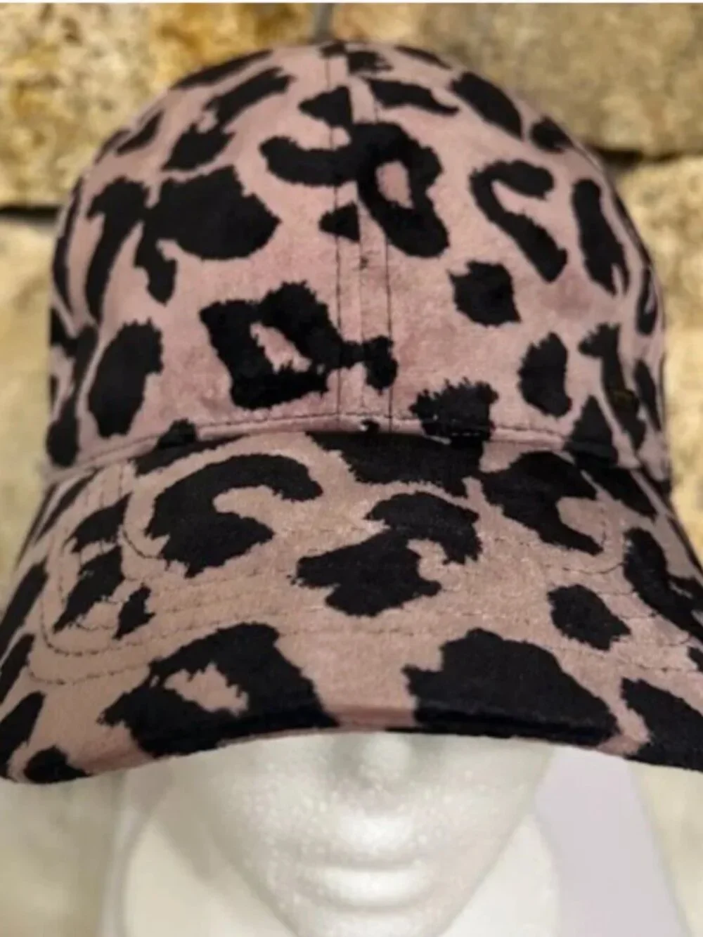 Jessica Simpson Pink Black Leopard Print Baseball Cap Adjustable One Size